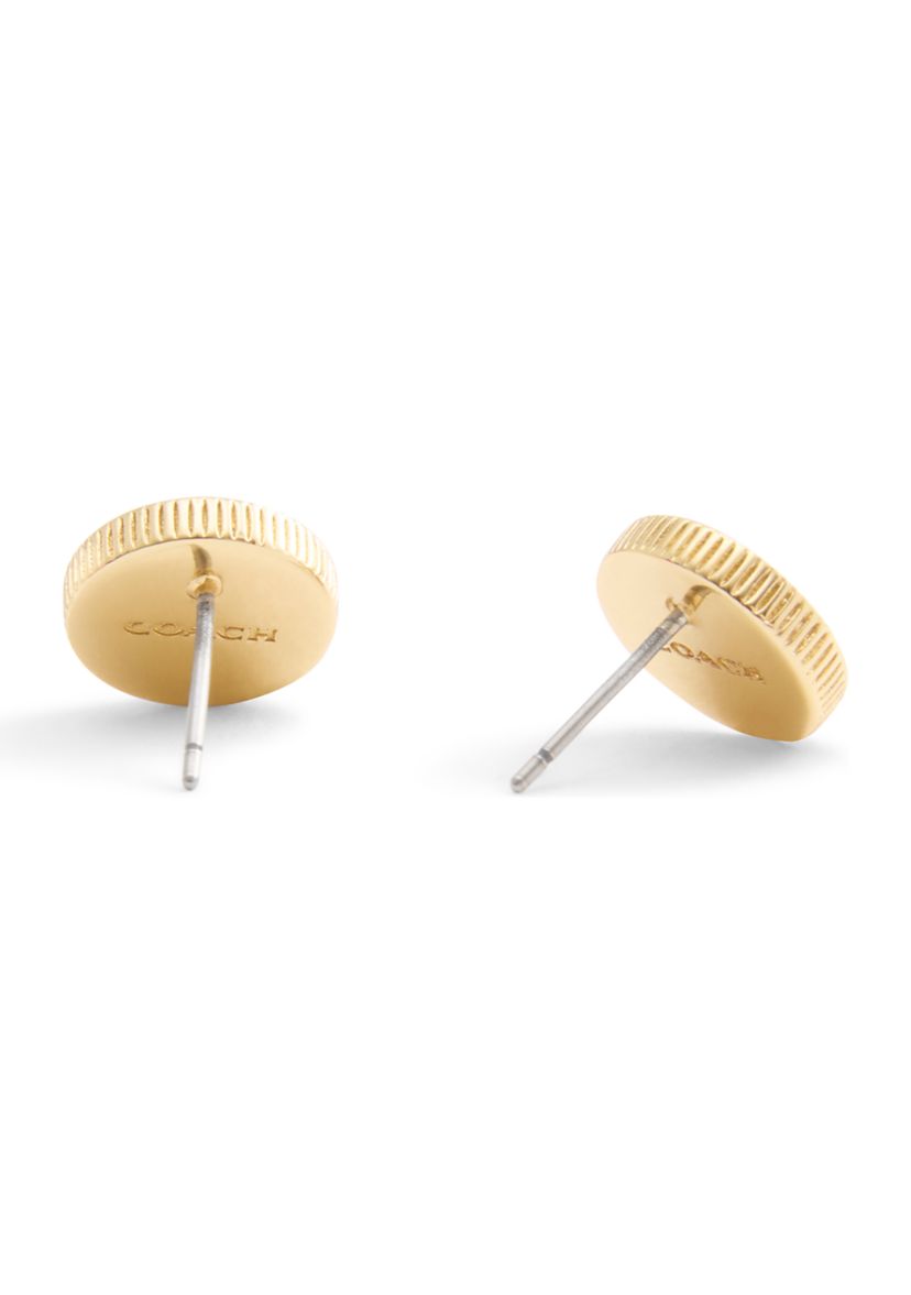 Signature Mother of Pearl Coin Stud Earrings