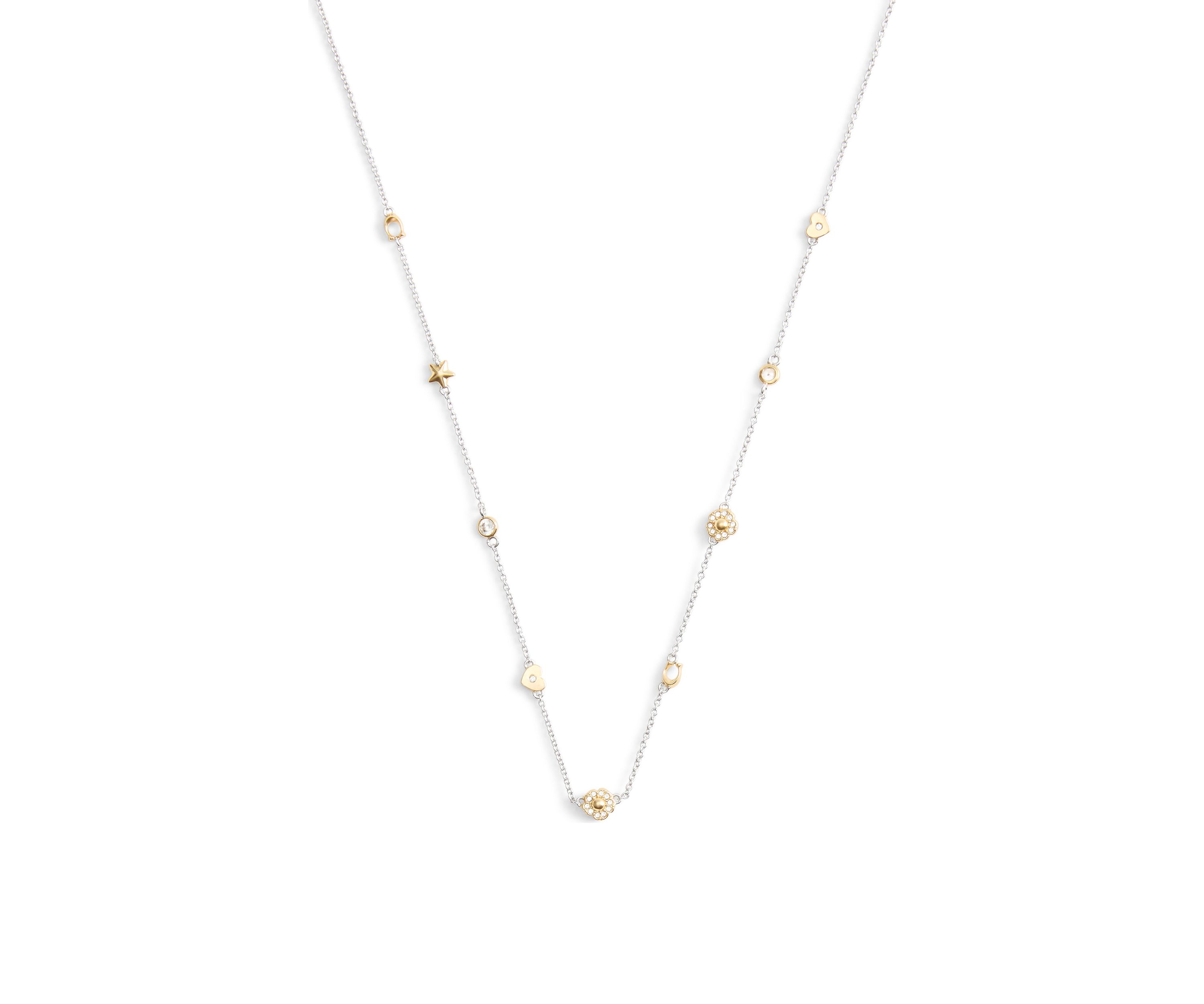 Signature Tea Rose & Heart Strand Necklace