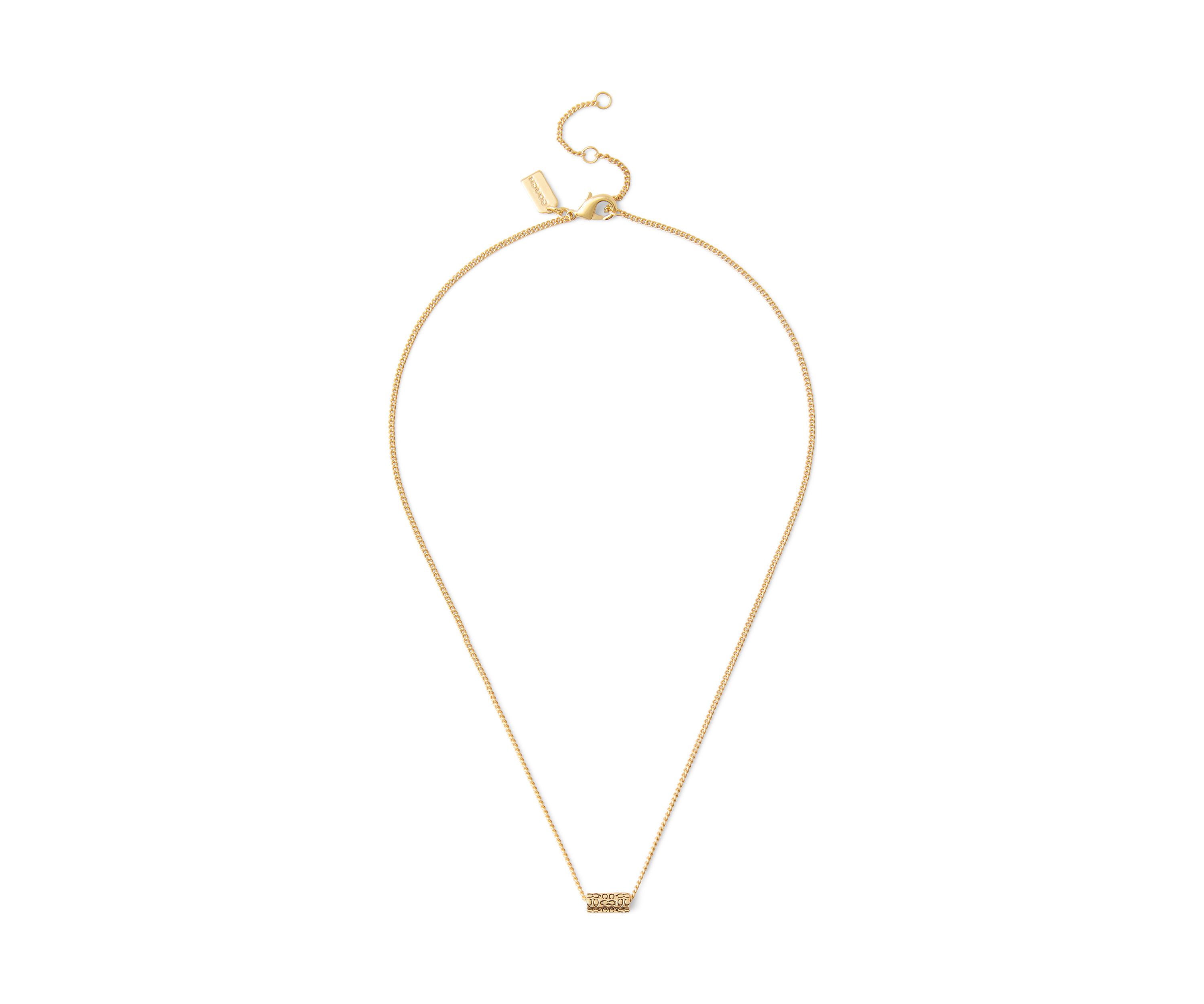 Signature Quilted Tube Pendant Necklace