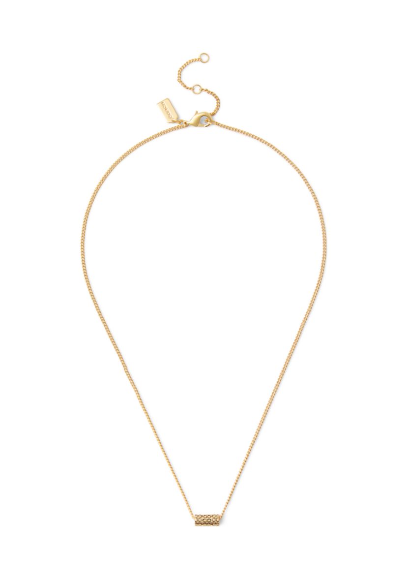 Signature Quilted Tube Pendant Necklace