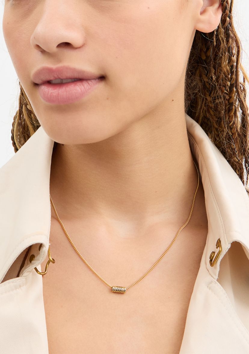 Signature Quilted Tube Pendant Necklace