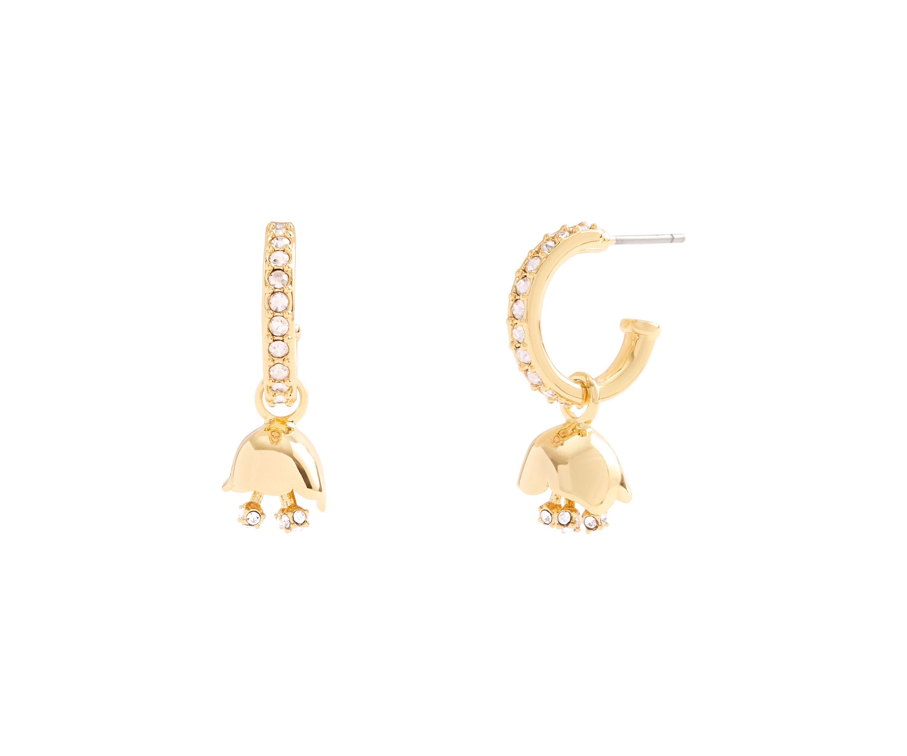 Floral Huggie Hoop Earrings