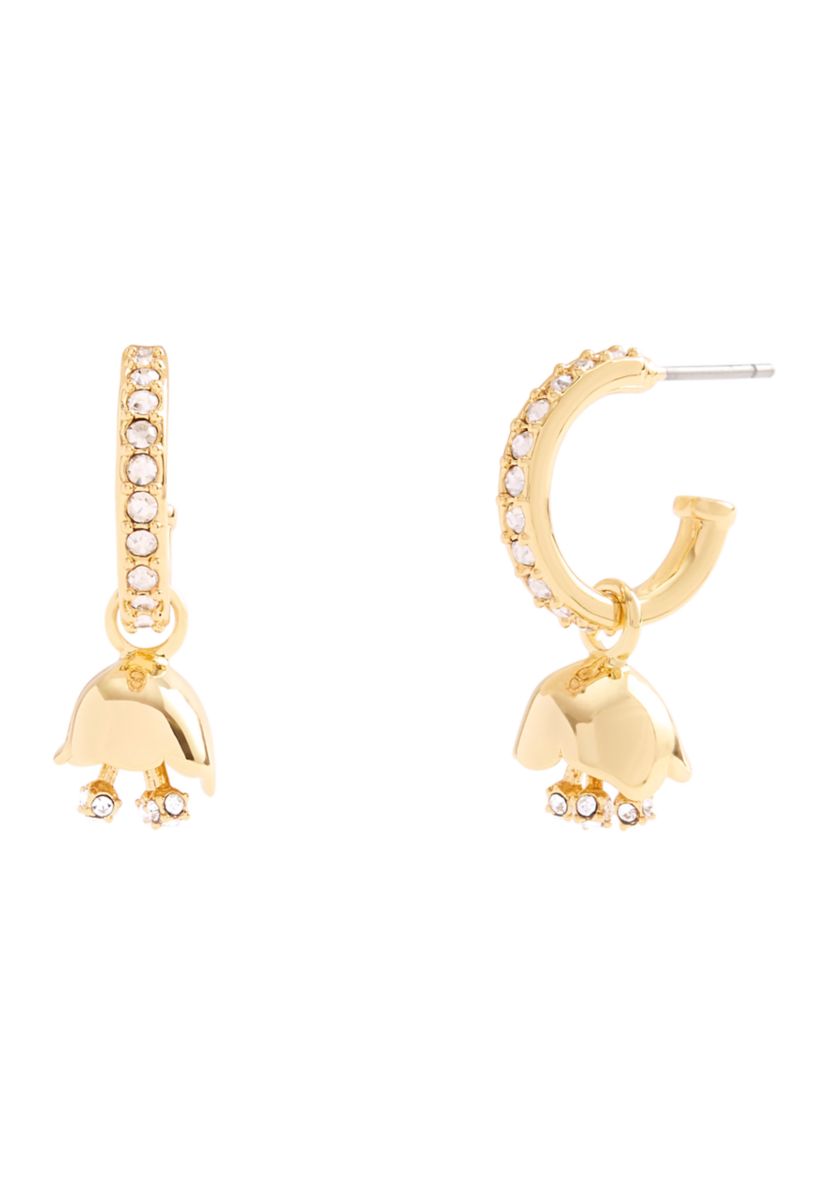 Floral Huggie Hoop Earrings
