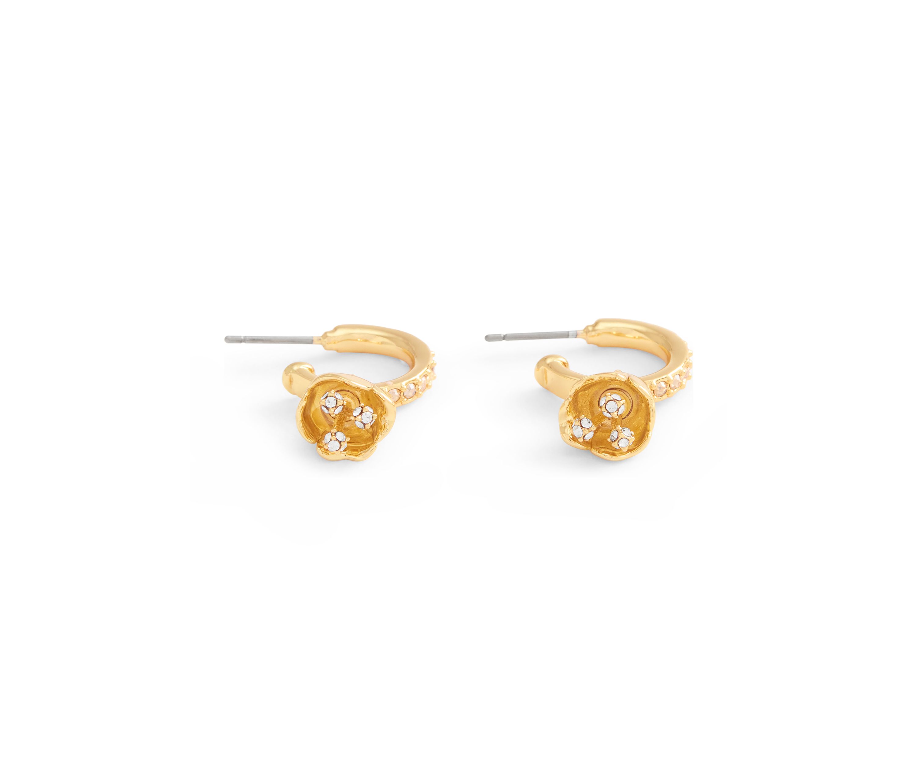 Floral Huggie Hoop Earrings