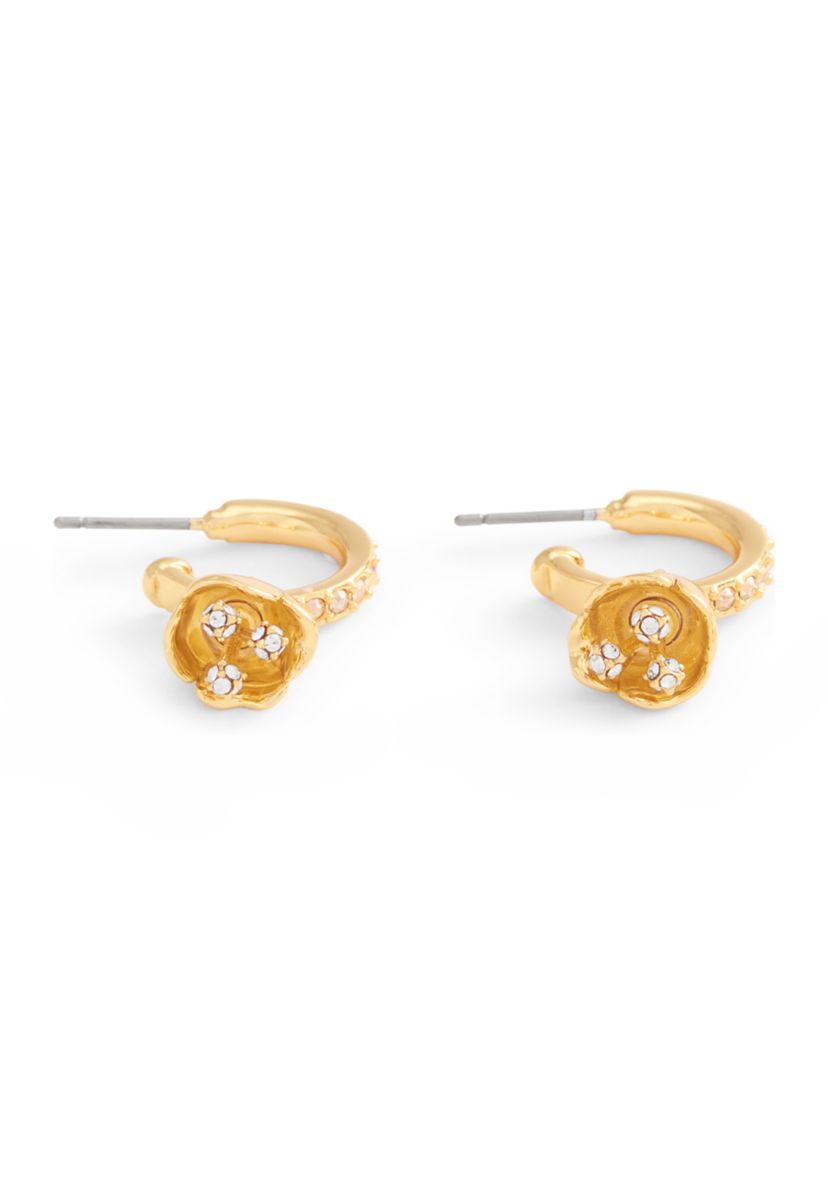 Floral Huggie Hoop Earrings