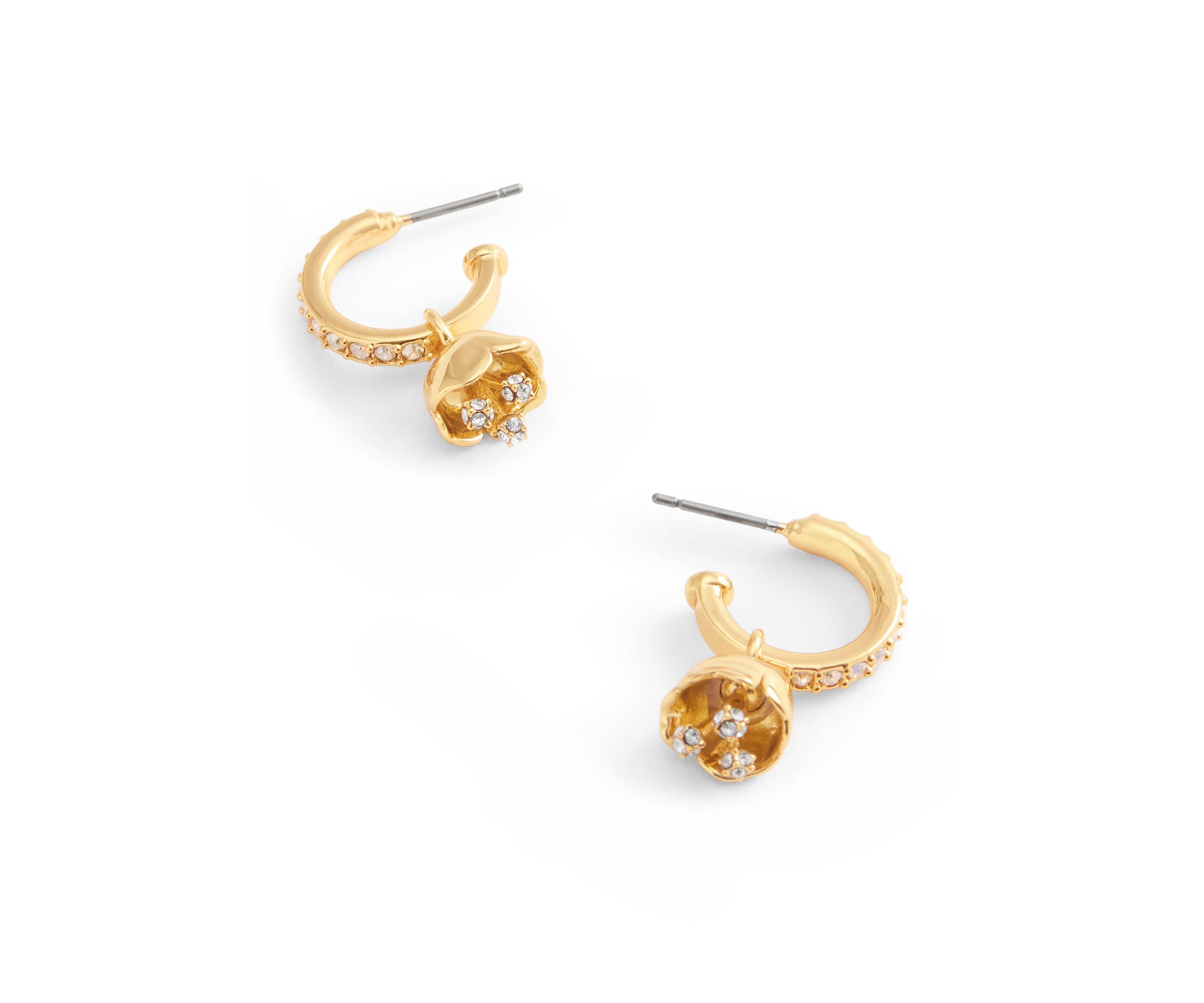 Floral Huggie Hoop Earrings