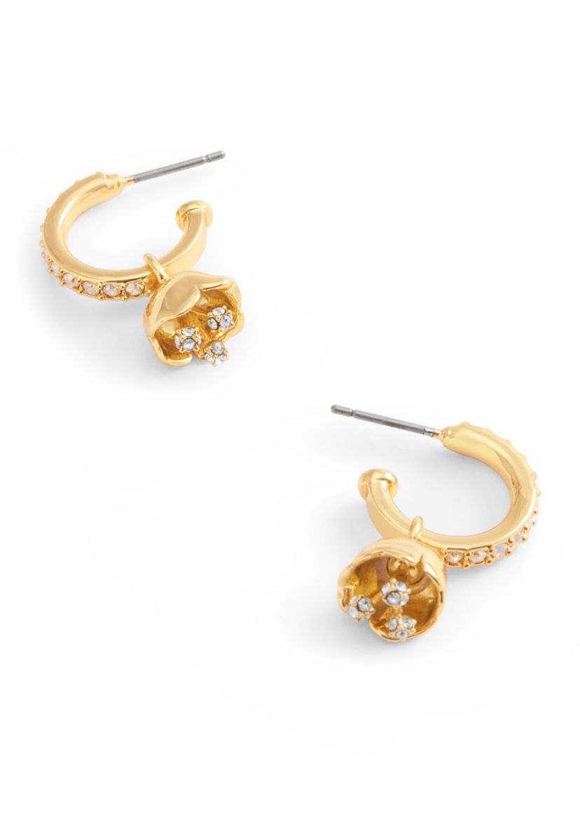 Floral Huggie Hoop Earrings