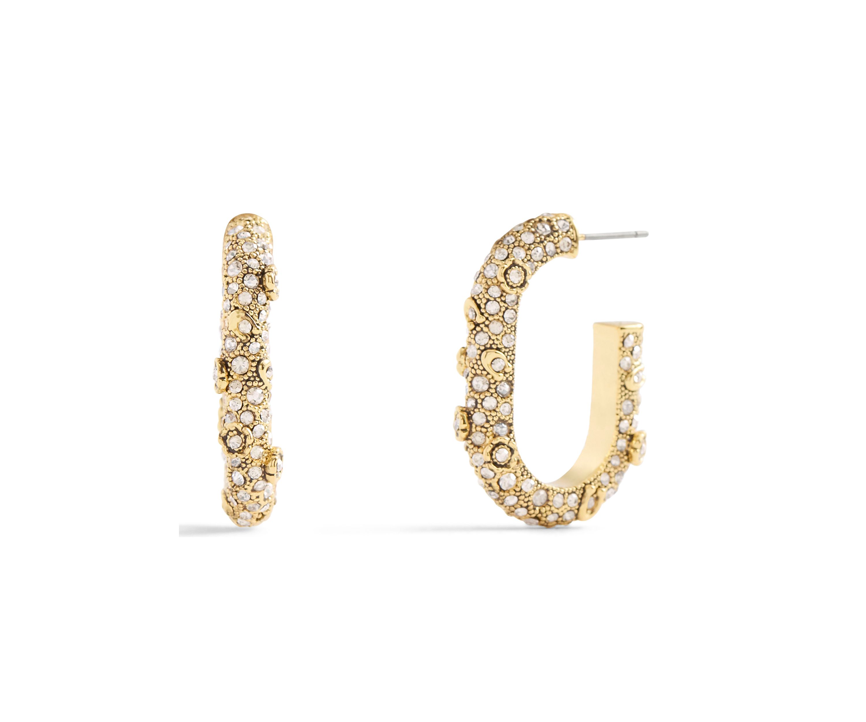 Signature Pavé Floral Hoop Earrings