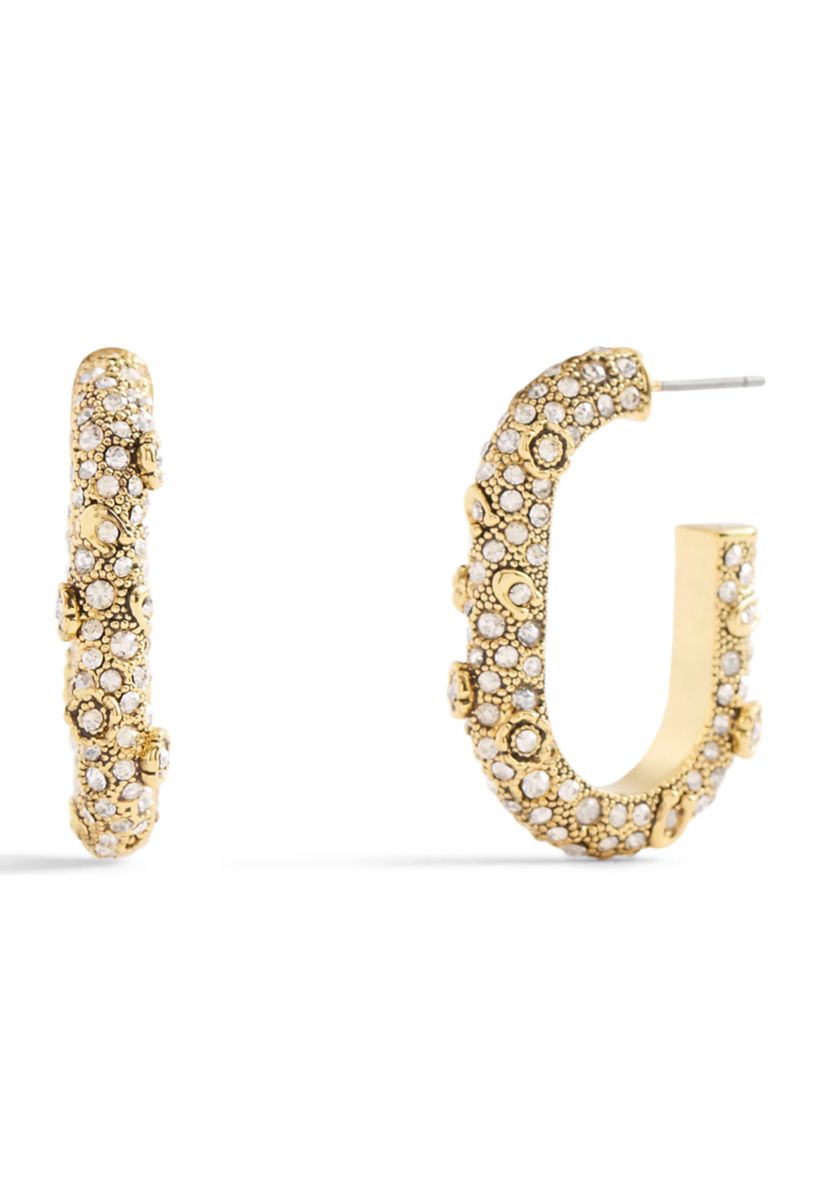 Signature Pavé Floral Hoop Earrings