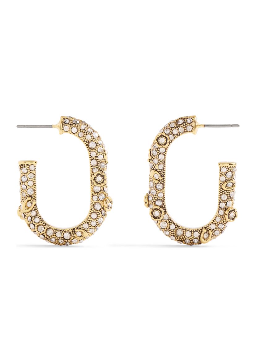 Signature Pavé Floral Hoop Earrings