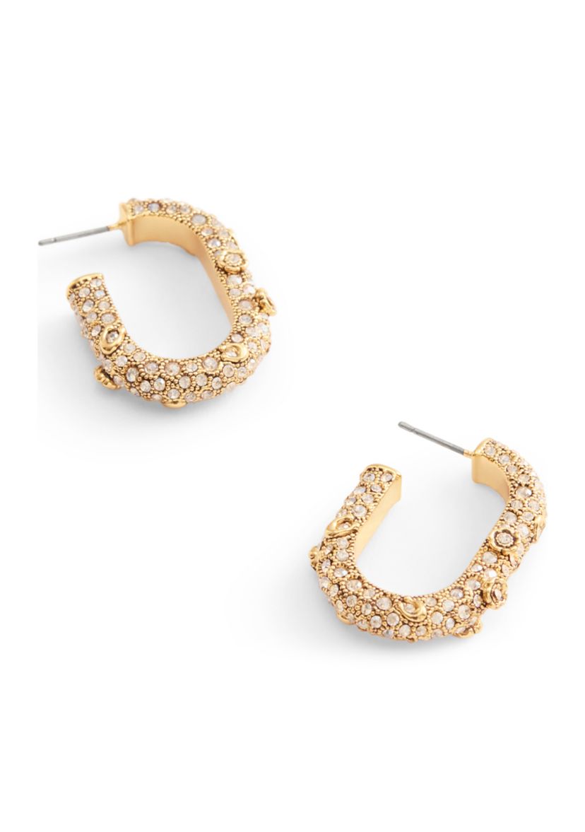 Signature Pavé Floral Hoop Earrings
