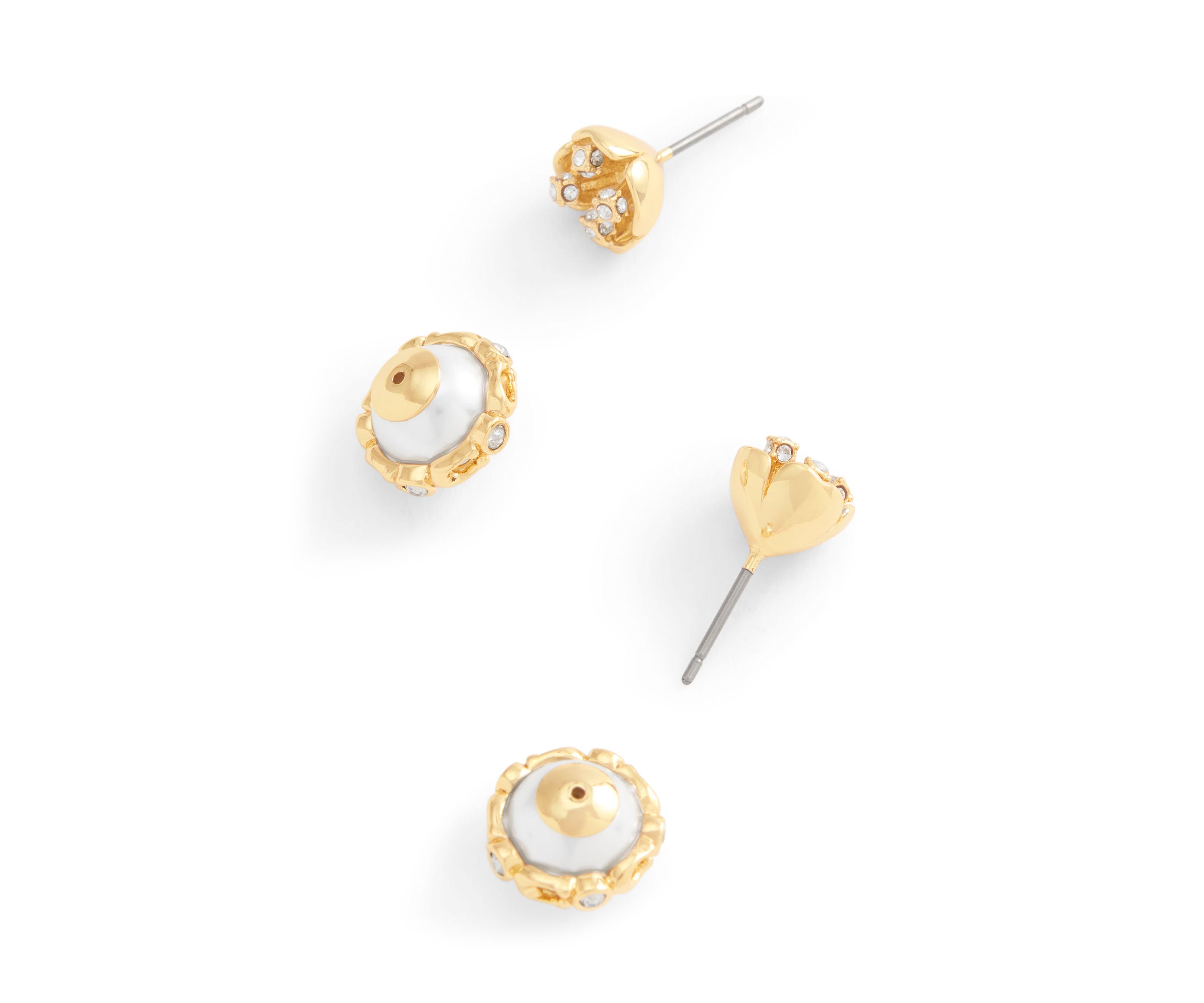Signature Floral Pearl Orb Jacket Stud Earrings