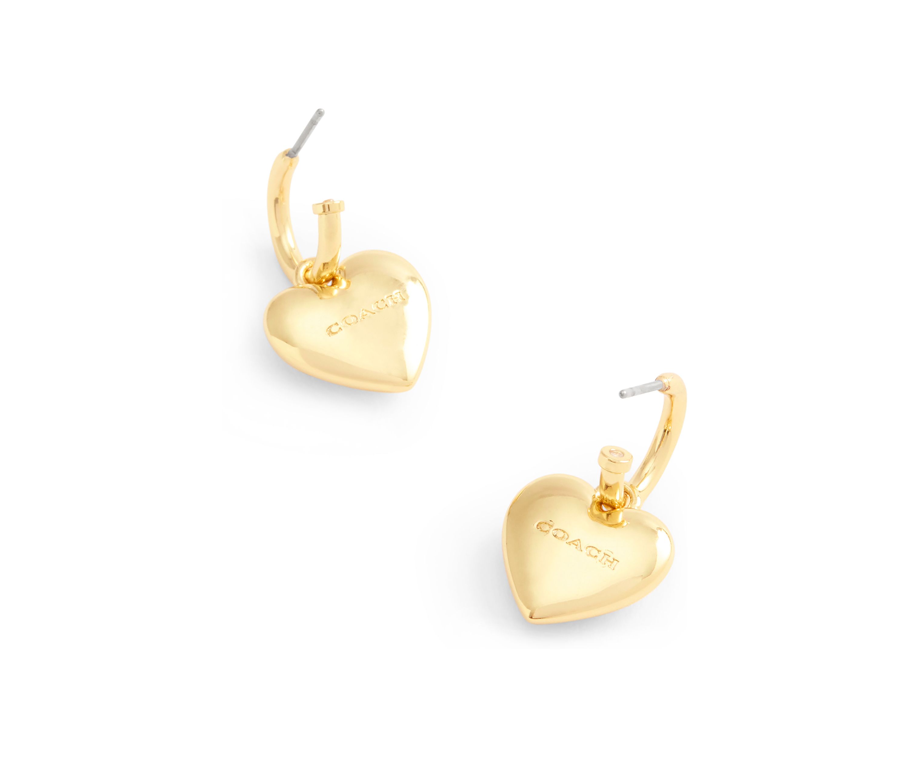 Signature Heart Charm Huggie Earrings