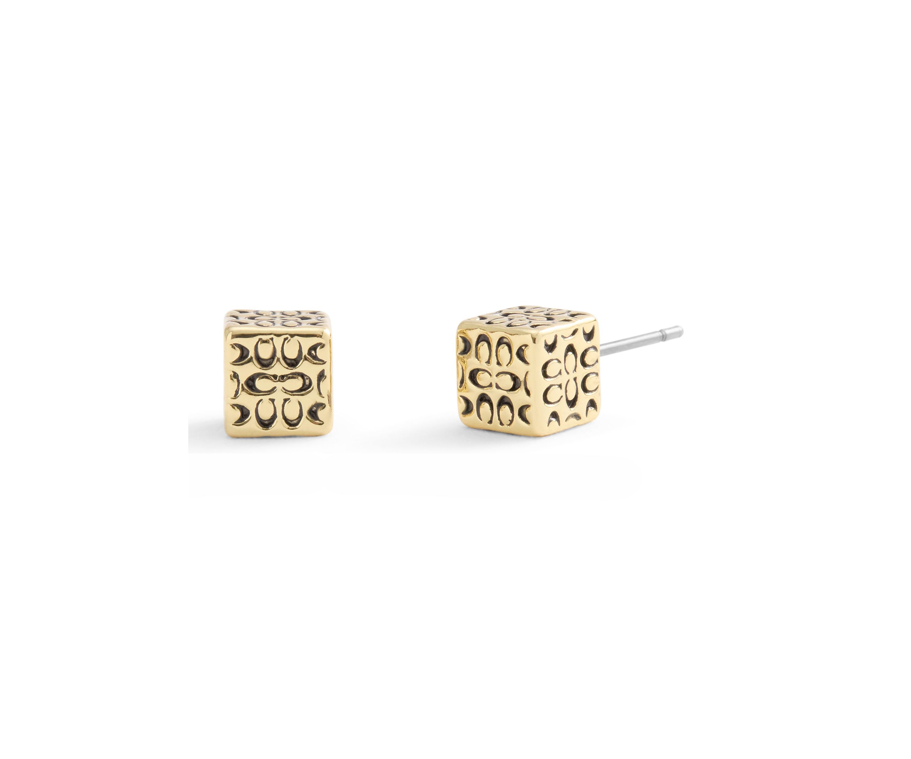 Signature Quilted Cube Stud Earrings