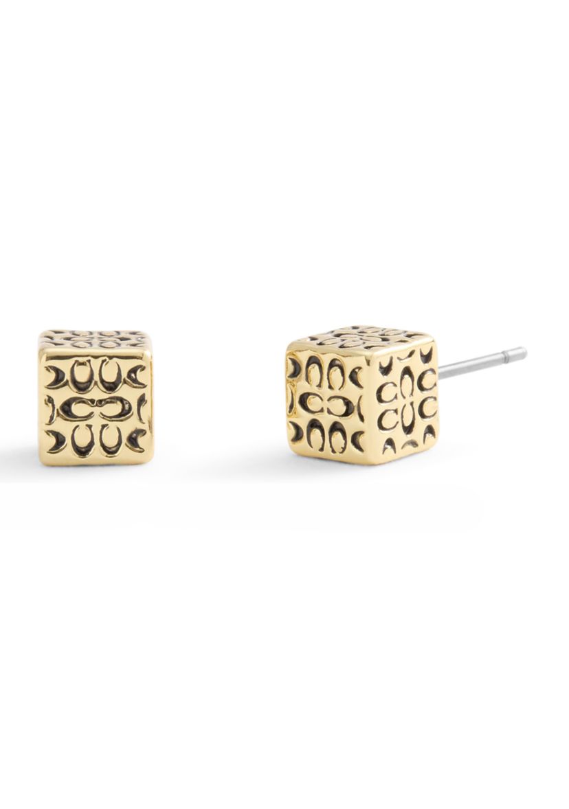 Signature Quilted Cube Stud Earrings