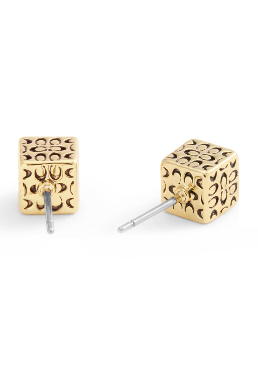 Signature Quilted Cube Stud Earrings