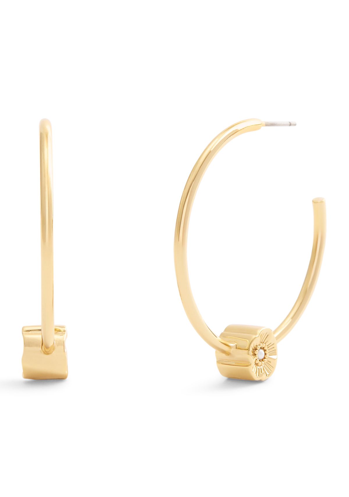 Signature Tea Rose Medium Hoop Earrings