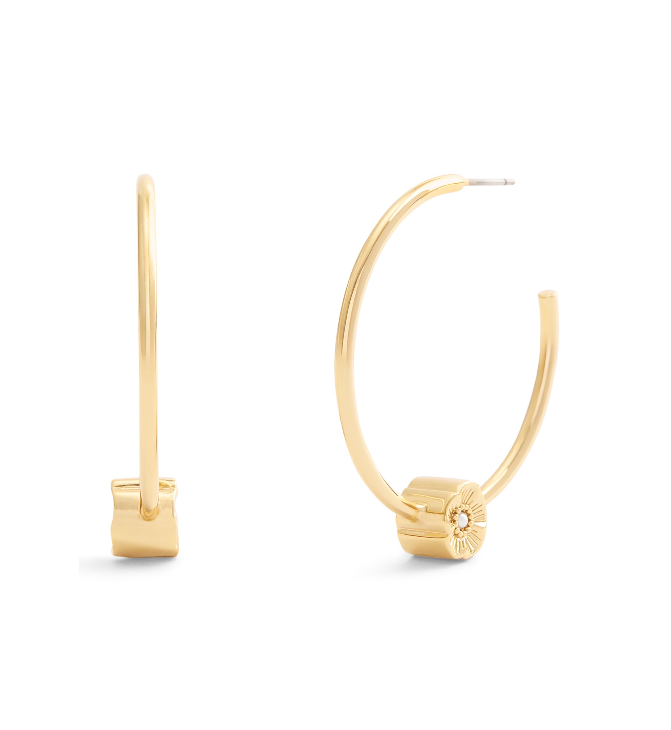 Signature Tea Rose Medium Hoop Earrings