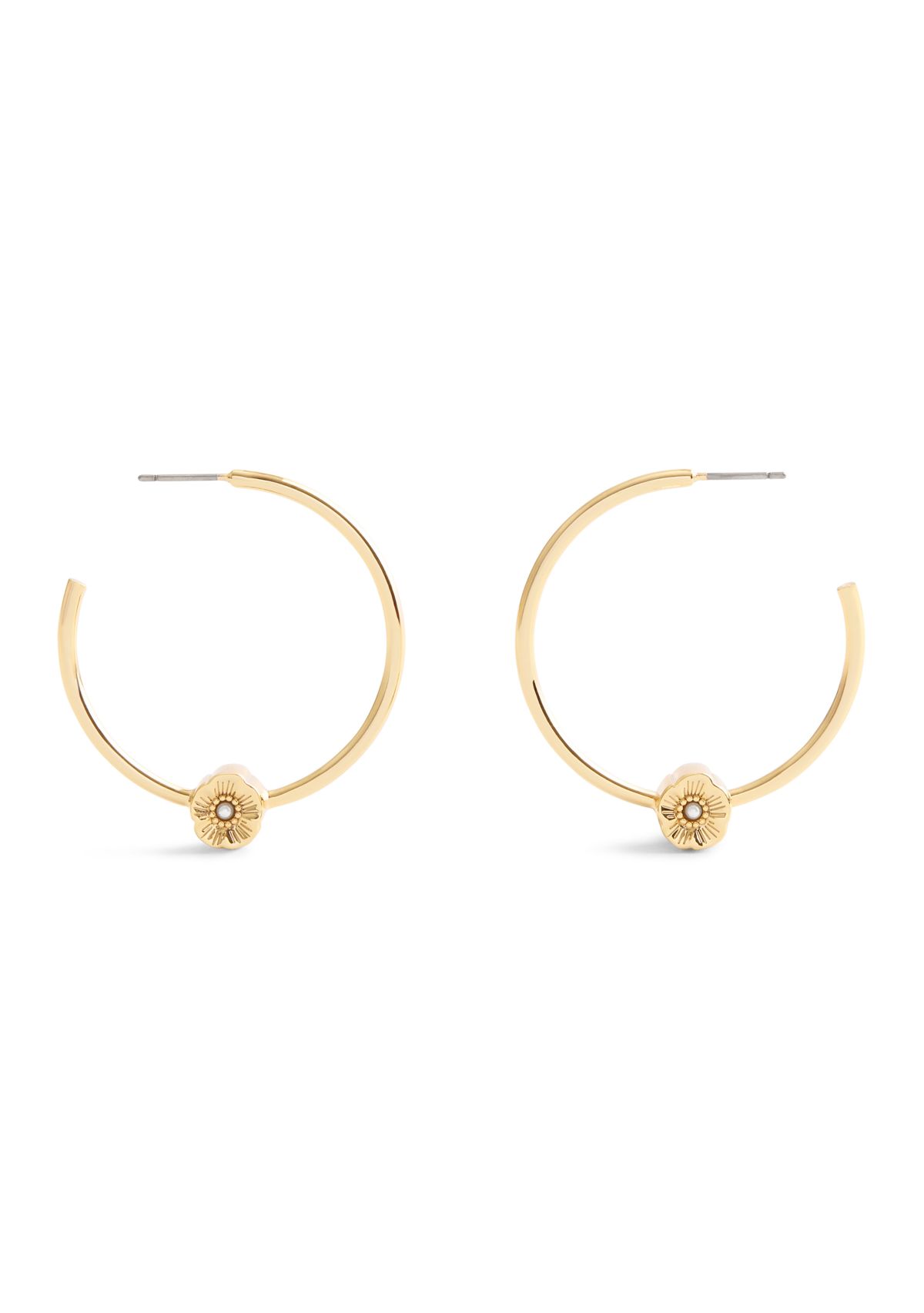 Signature Tea Rose Medium Hoop Earrings