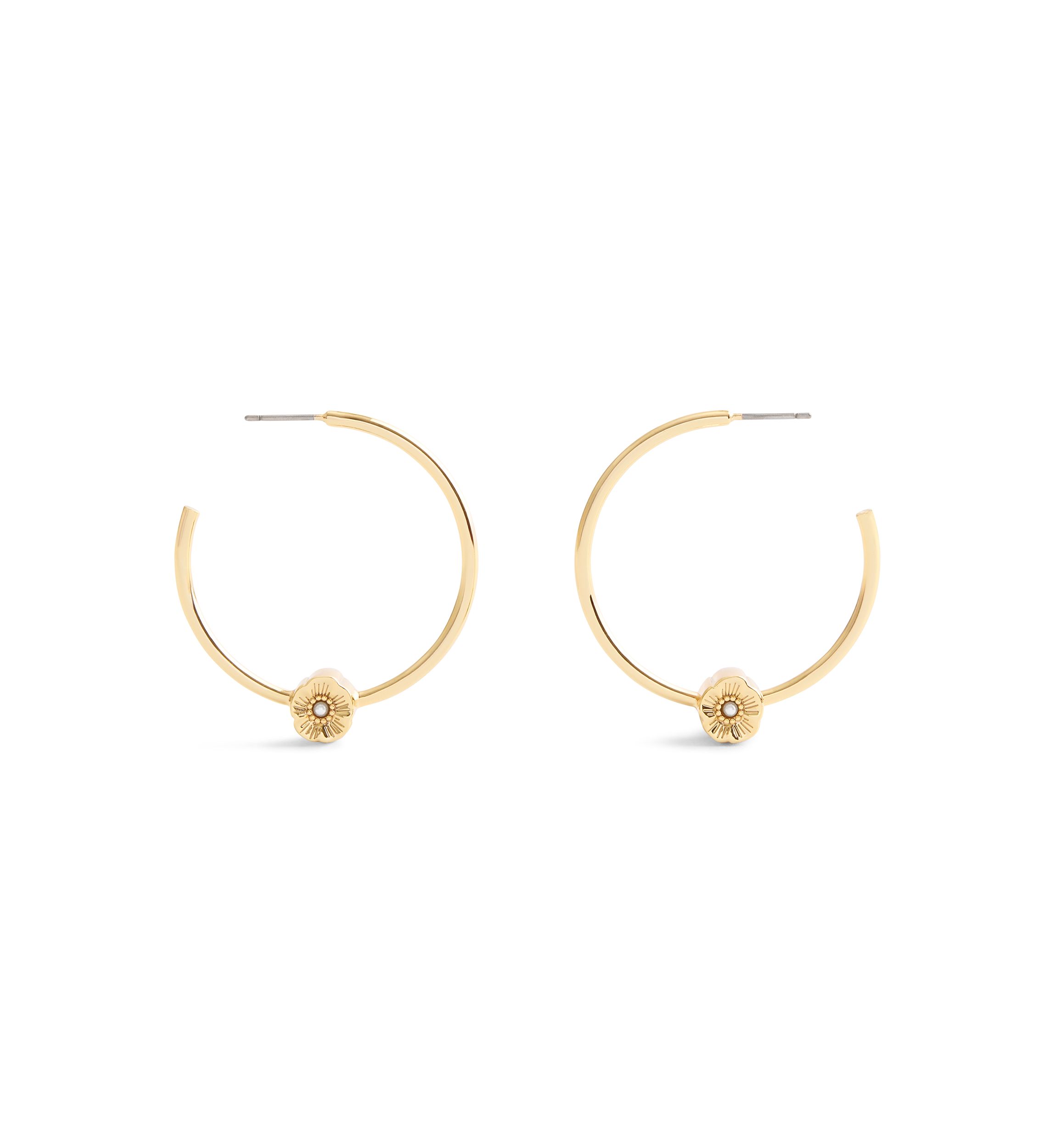 Signature Tea Rose Medium Hoop Earrings