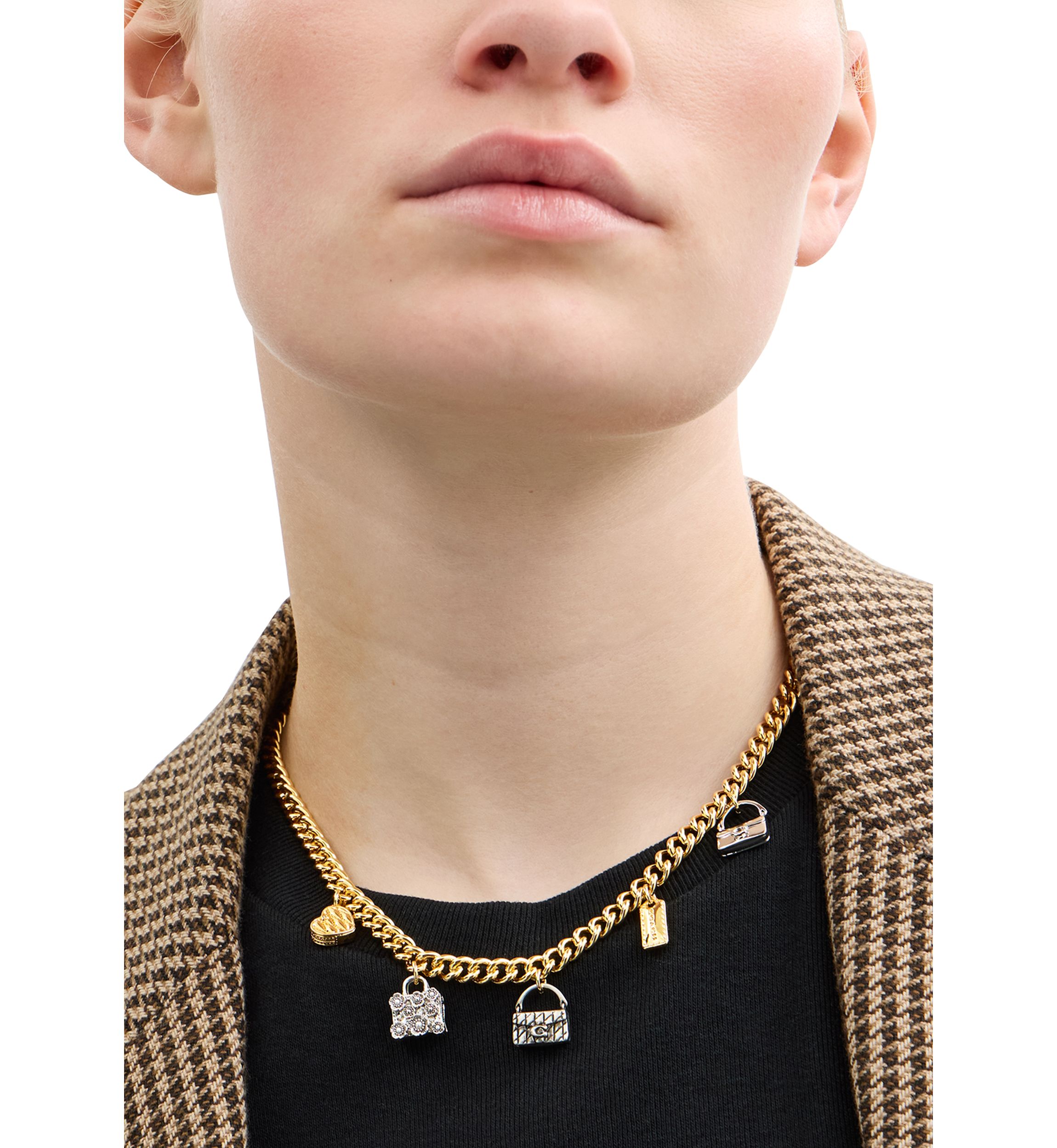 Signature Handbag Charm Bib Necklace