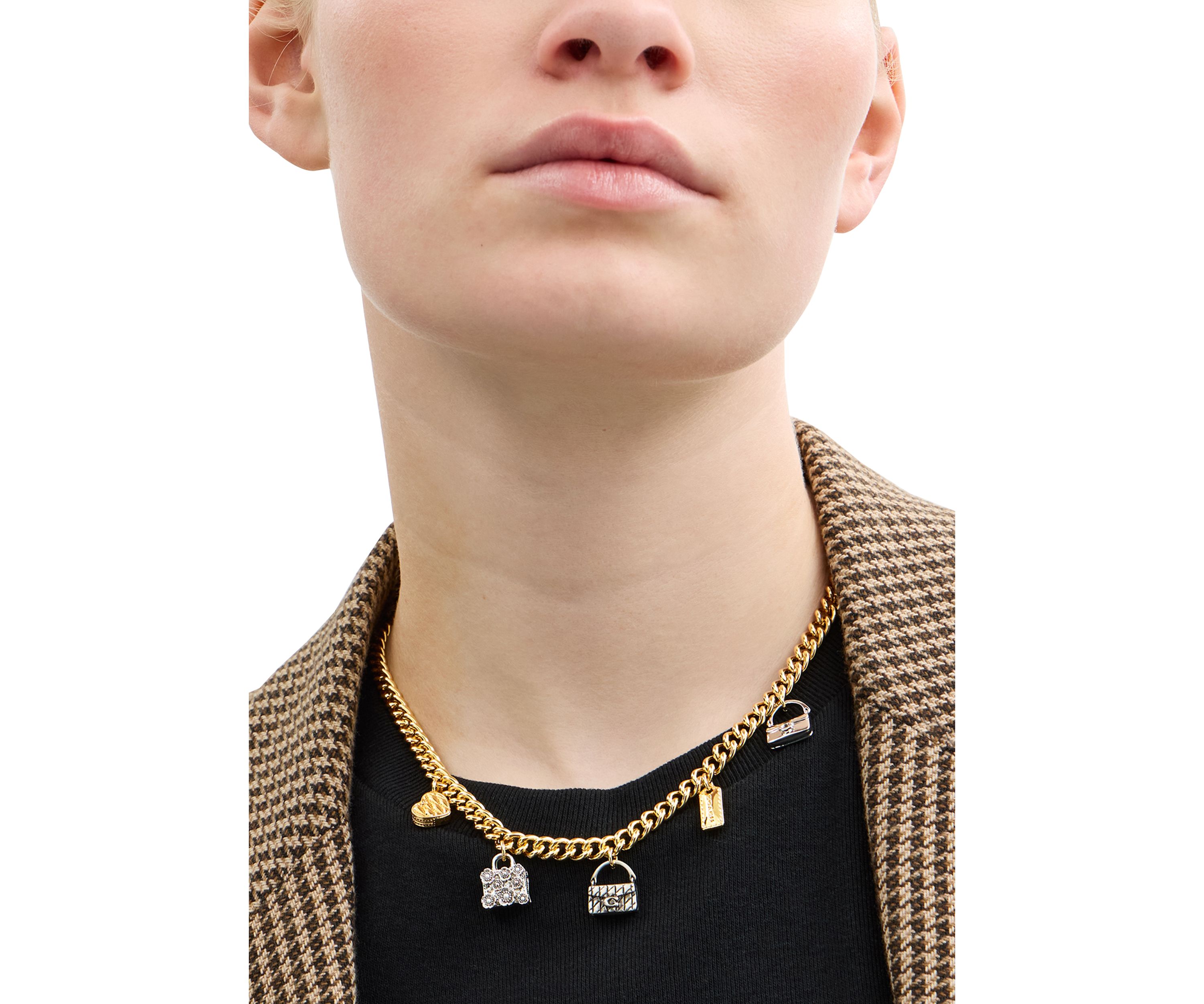 Signature Handbag Charm Bib Necklace