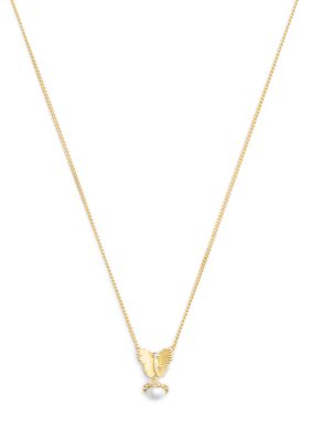 COACH Signature Heritage Butterfly Pearl Pendant Necklace, 16 in