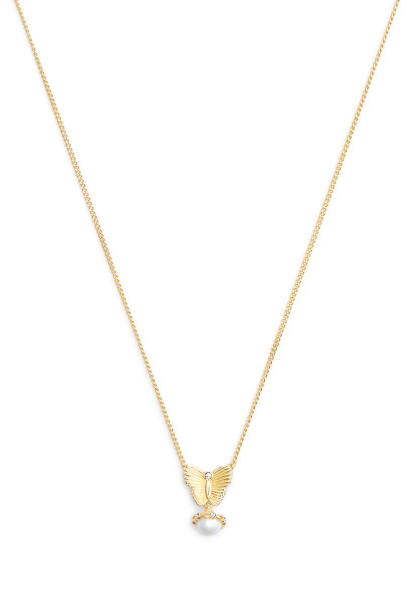 Signature Heritage Butterfly Pearl Pendant Necklace
