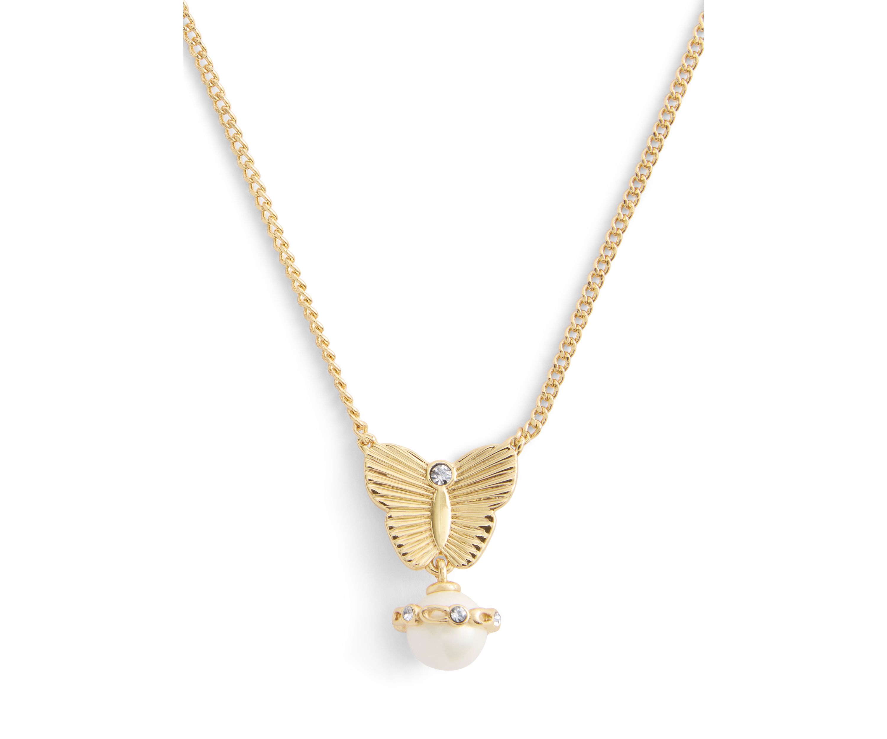Signature Heritage Butterfly Pearl Pendant Necklace