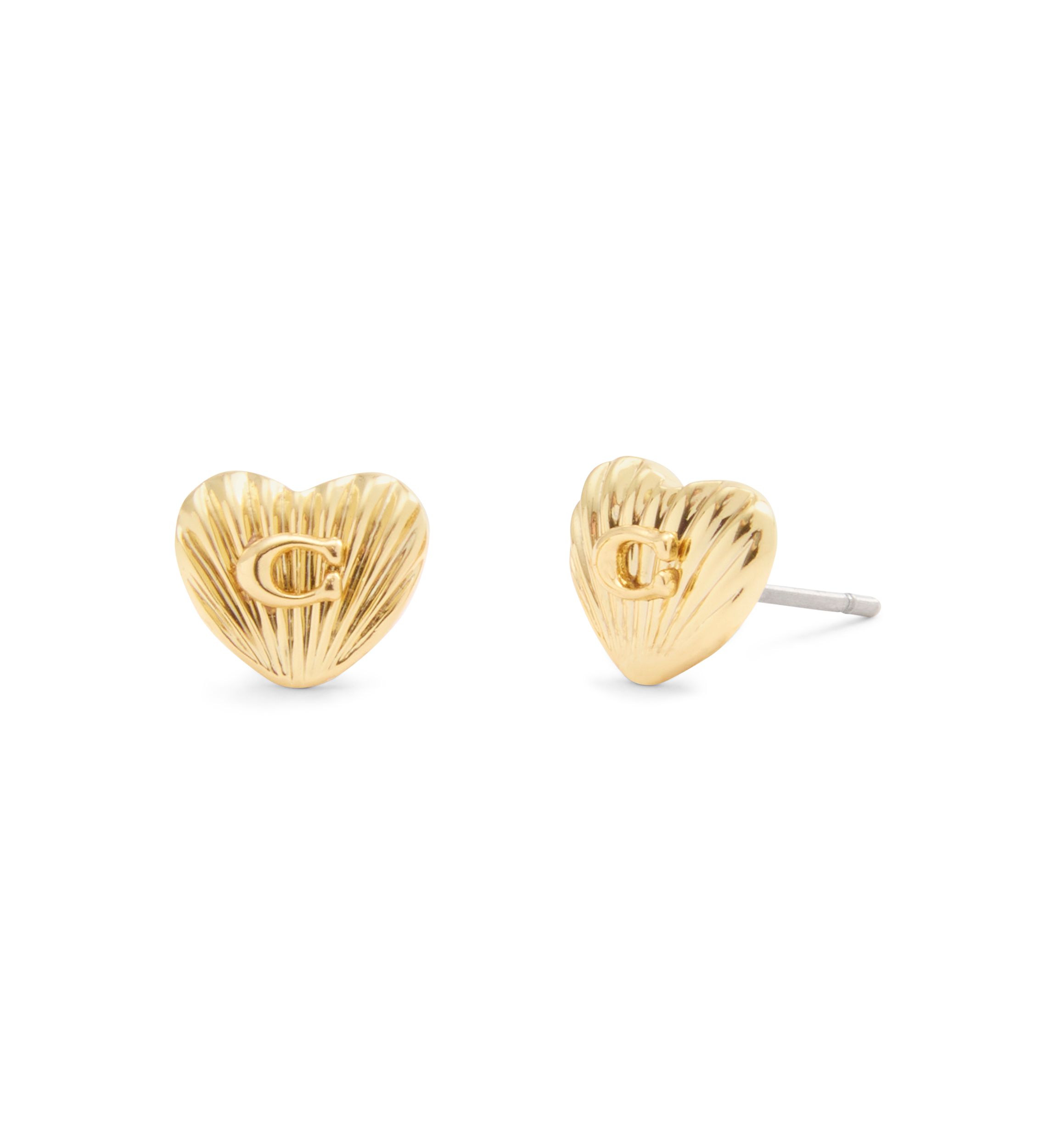 Signature Textured Heart Stud Earrings