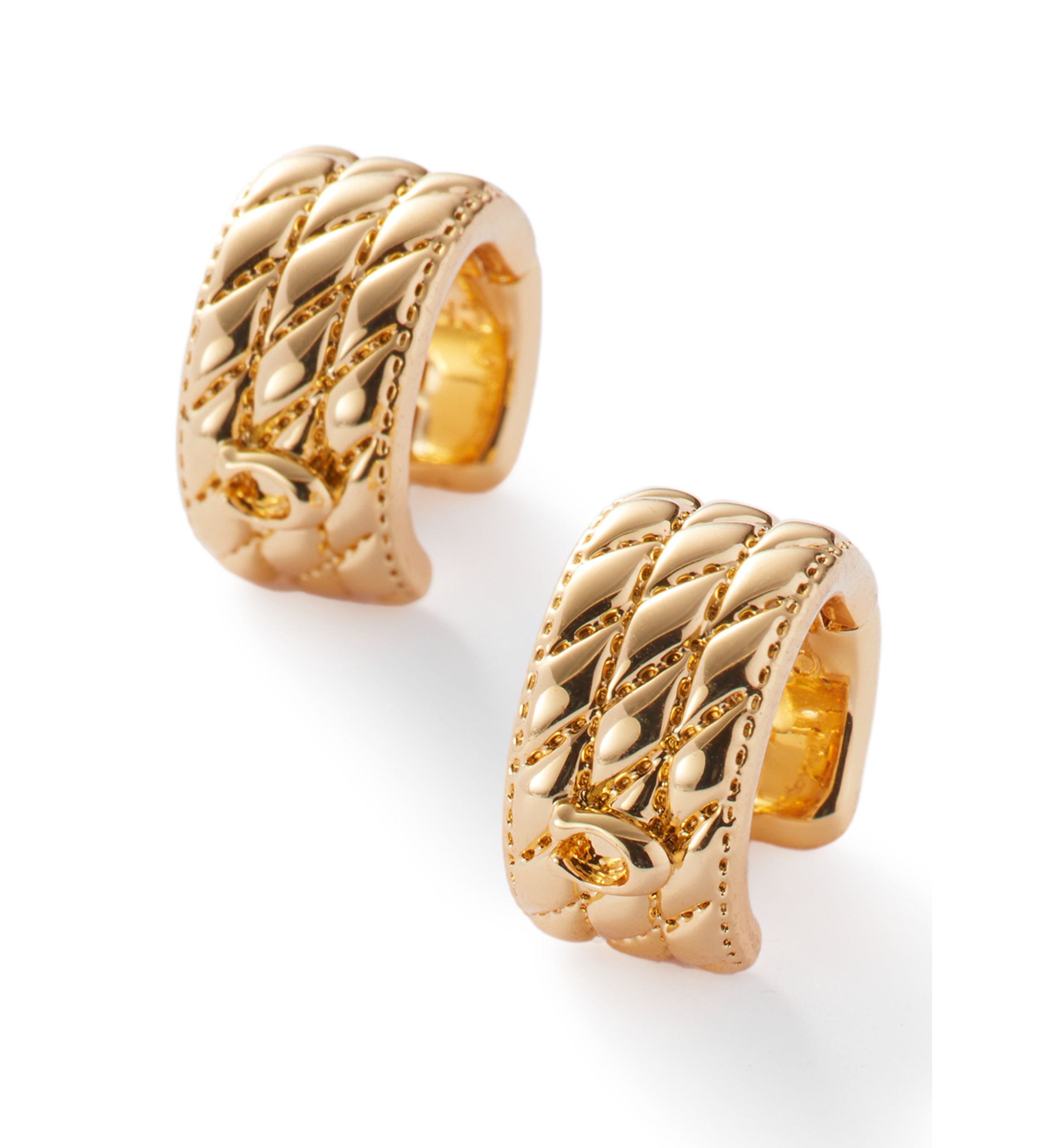 Quilted Huggie Earrings