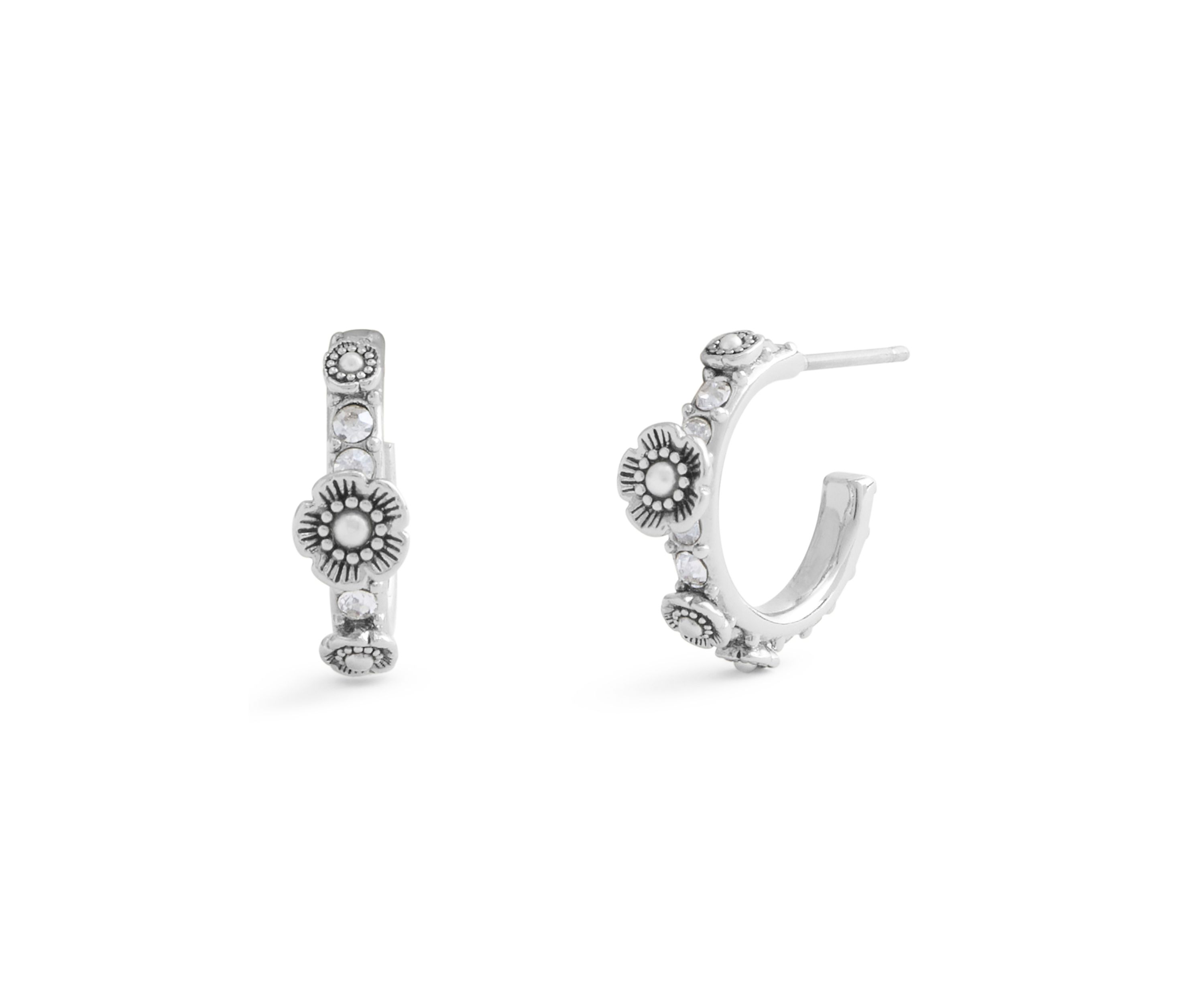 Signature Tea Rose Huggie Earrings