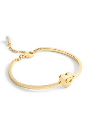 COACH Signature C Heart Cuff Bracelet, Gold, 7 in