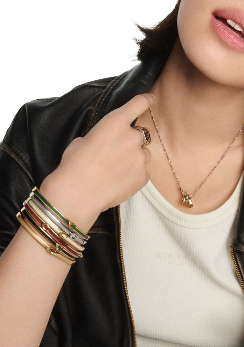 Signature C Enamel Bangle Bracelet