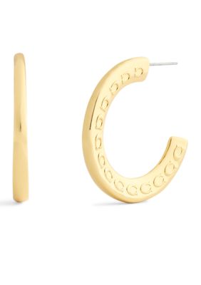 COACH Signature C Large Hoop Earrings