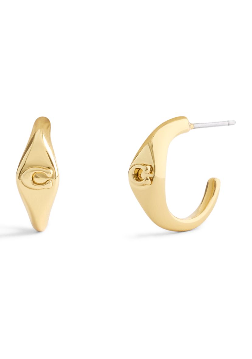 Signature Signet Huggie Earrings