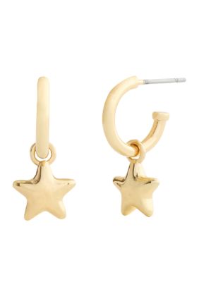 COACH Star Charm drop Earrings, Gold