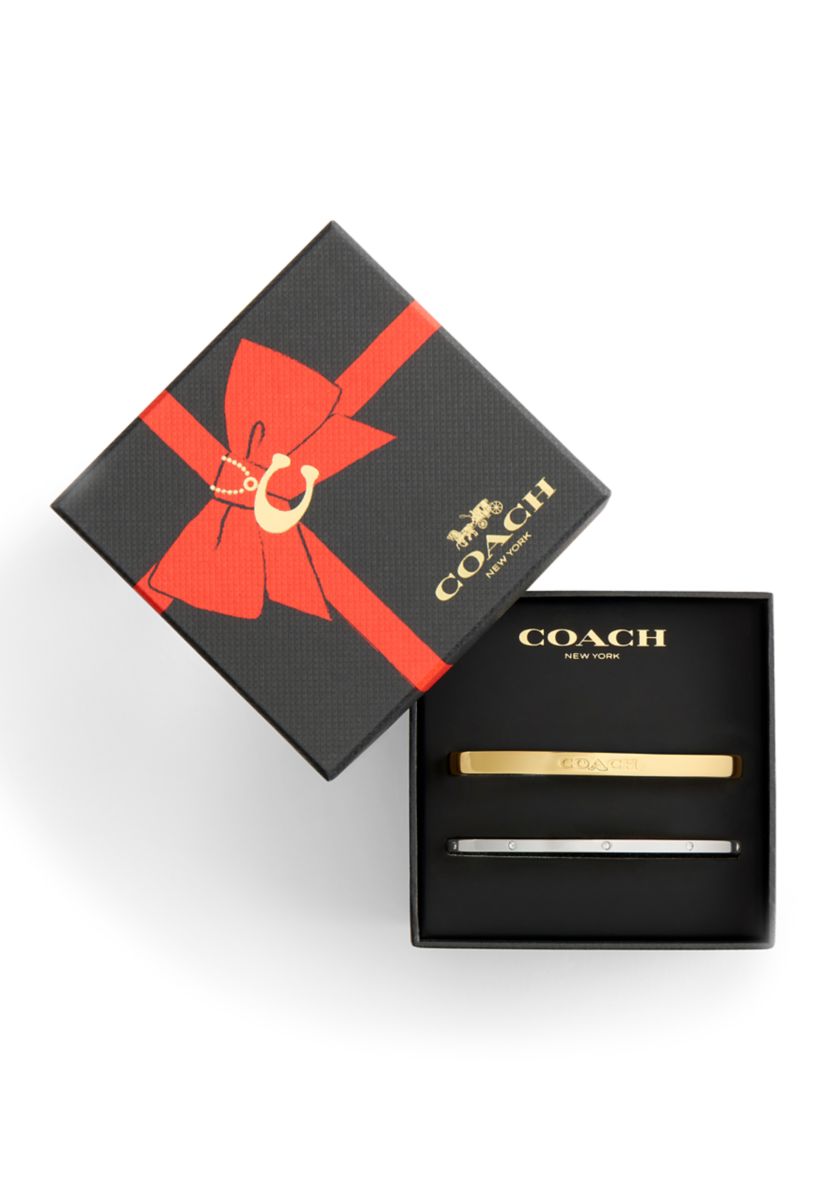 COACH Signature Duo Bangle Bracelet Set | Belk