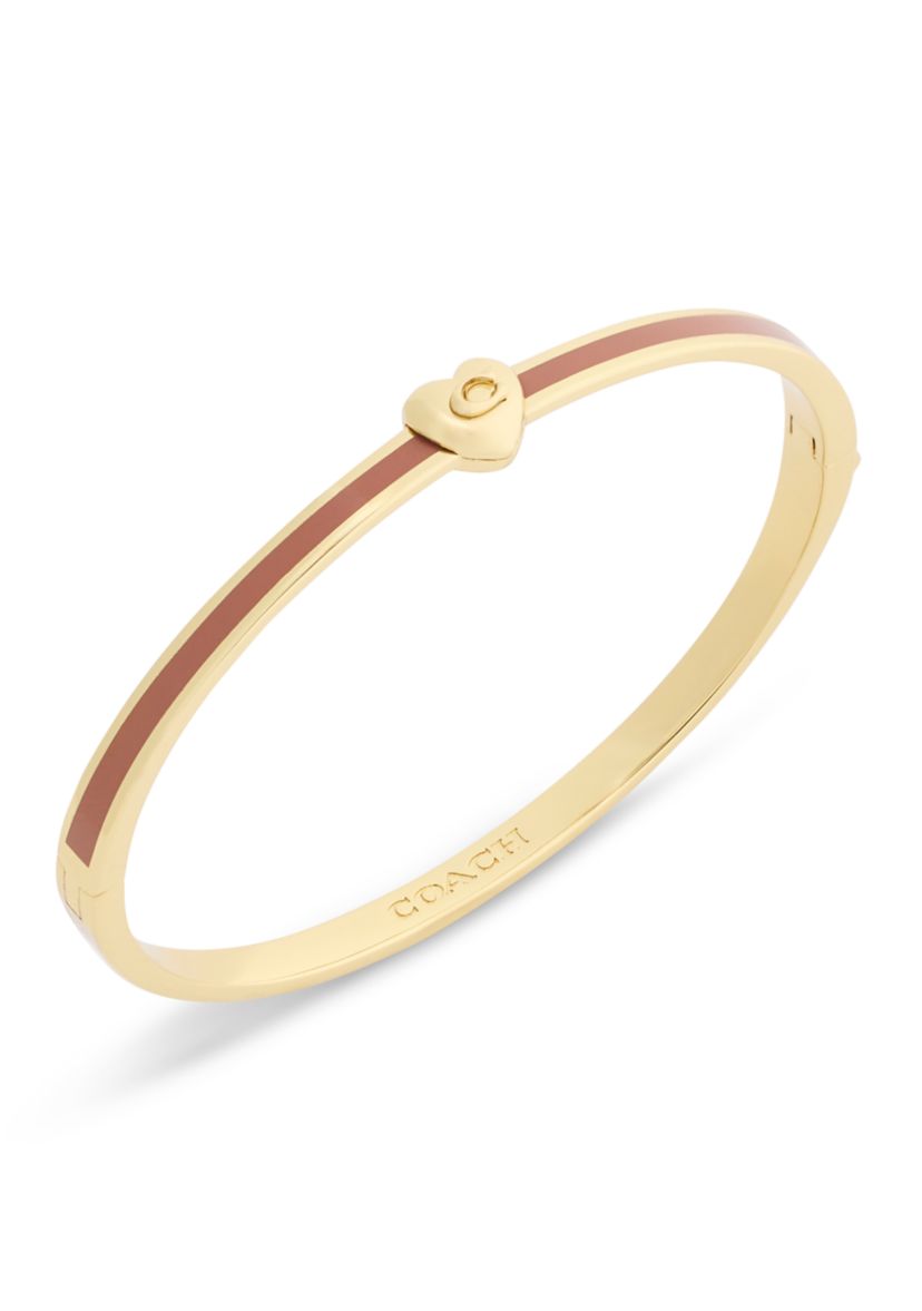 COACH Signature C Heart Enamel Bangle Bracelet | Belk display picture 3