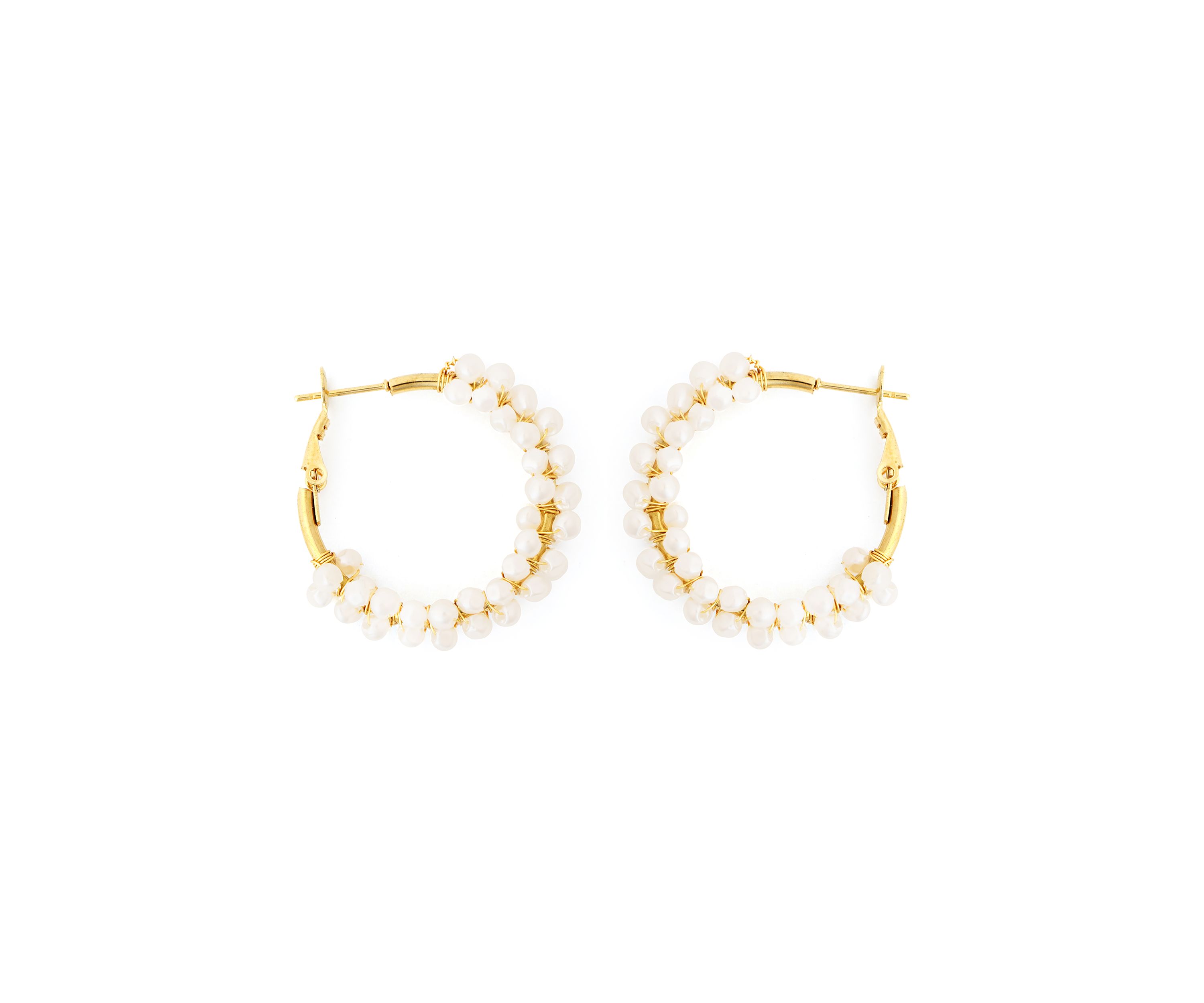 Round Blue Zircon Yellow Gold Hoop Lever Back Hoop Earrings For Sale at