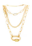 Gold Plated Layered Long Necklace