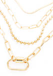 Gold Plated Layered Long Necklace