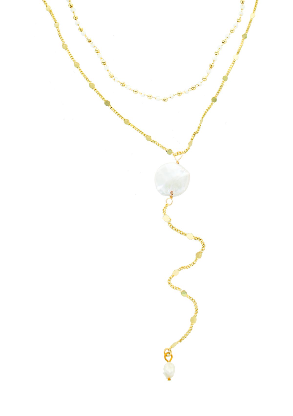 Pearl Circle Layered Y-Necklace 