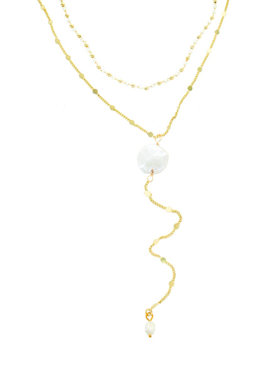 Pearl Circle Layered Y-Necklace 