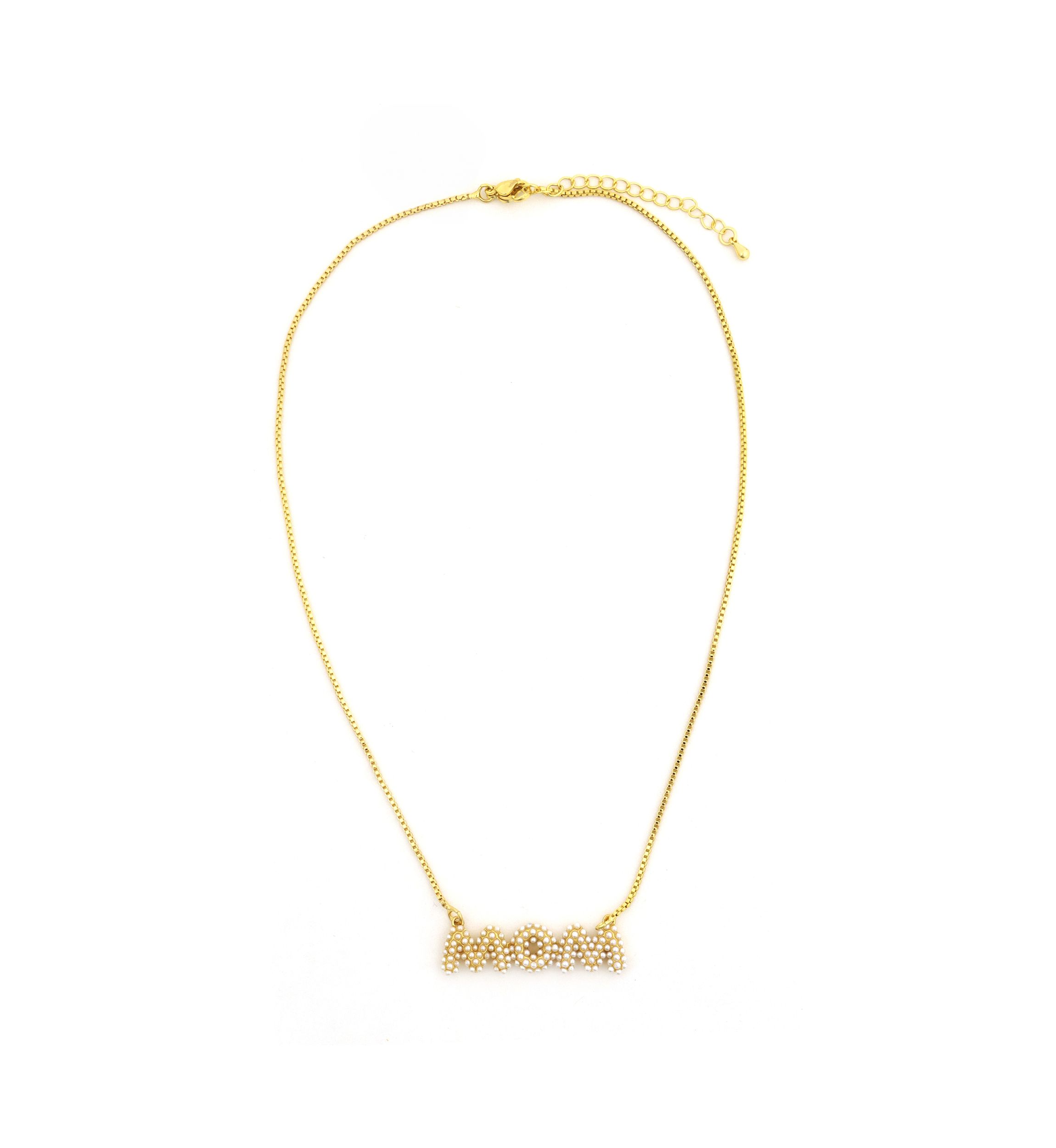 Gold Plated Pearl Mom Necklace