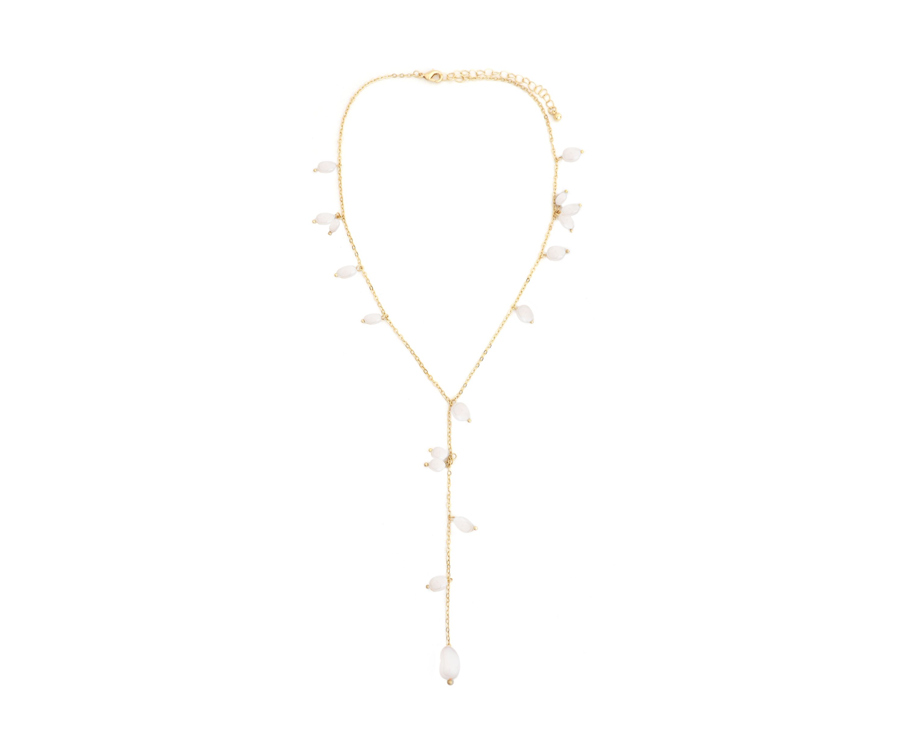 Gold Plated Pearl Drops Y Necklace
