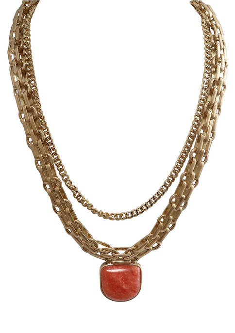 Semi Precious Stone Mixed Chain Necklace