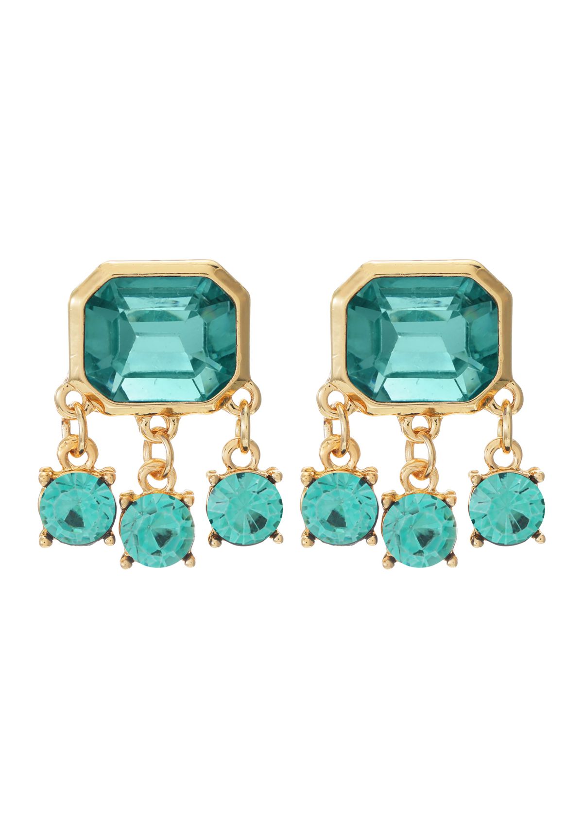  Gold Tone Resin Crystal Earrings 