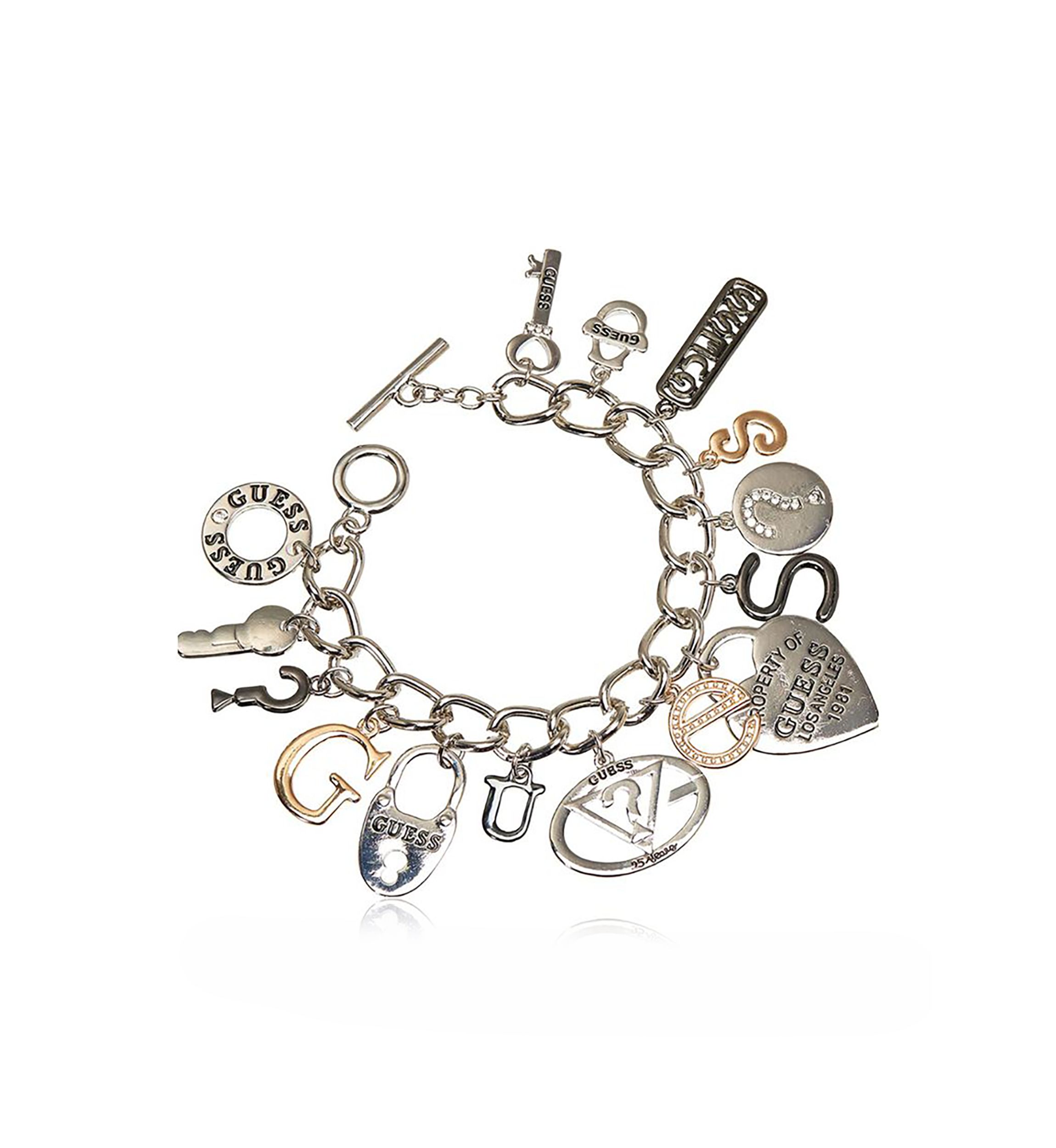 Two Tone Logo Charm Bracelet
