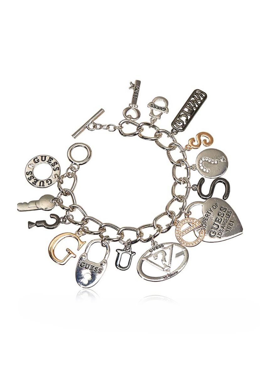 Two Tone Logo Charm Bracelet